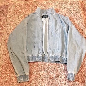 Stand up Collar Blue Jean Jacket